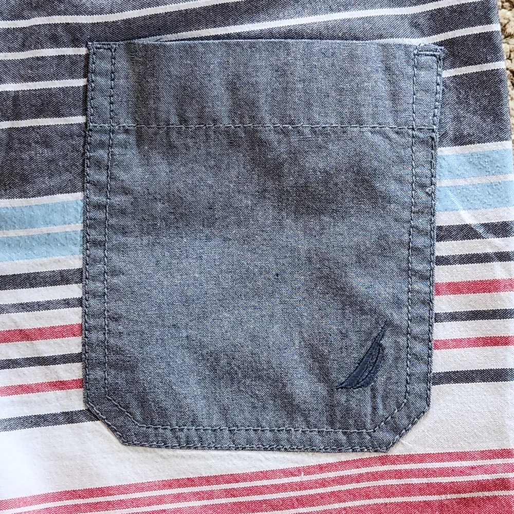 Nautica Boys Striped Shorts Size 10 Colors red white dark and light blue